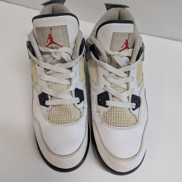 Nike Air Jordan 4 Retro OG IV White Cement Size 7Y Basketball Shoes - Picture 9 of 9